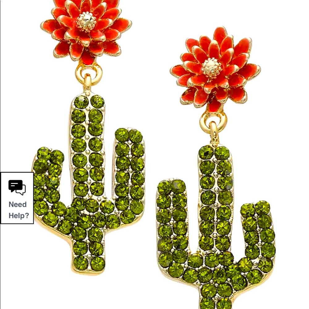 NWT Cactus Dangle Gem Earrings from INC